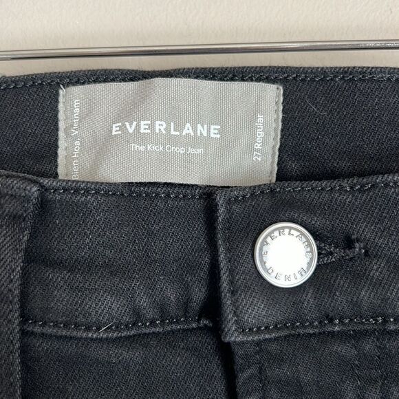 New Everlane The Kick Crop Straight Flare Jeans in Black Size 27 - Picture 5 of 11